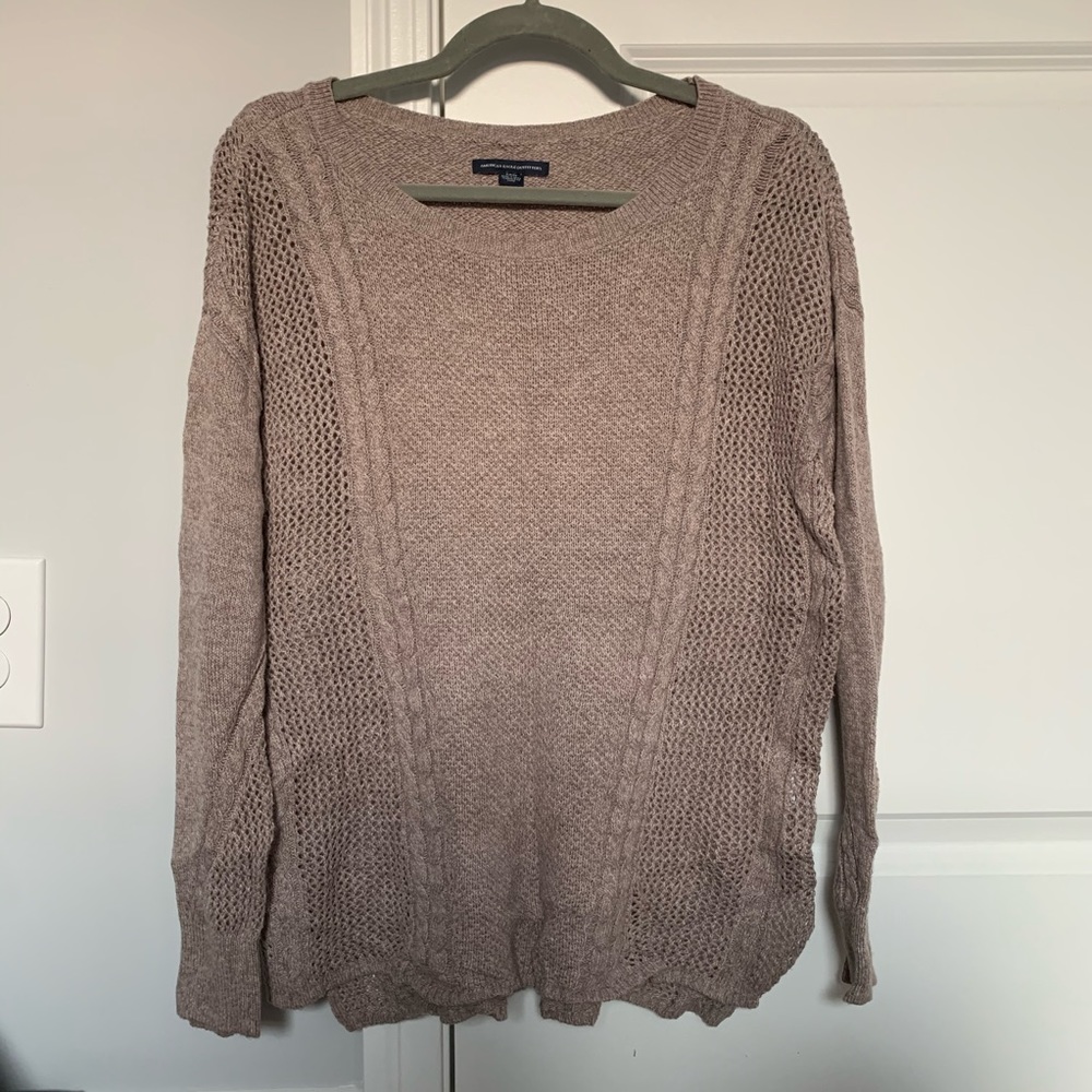 American Eagle Taupe Knit Sweater